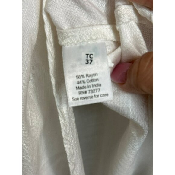 Lauren Conrad Women's Plus 0X White Ruffle Sleeve LS Blouse NWOT - Picture 10 of 13